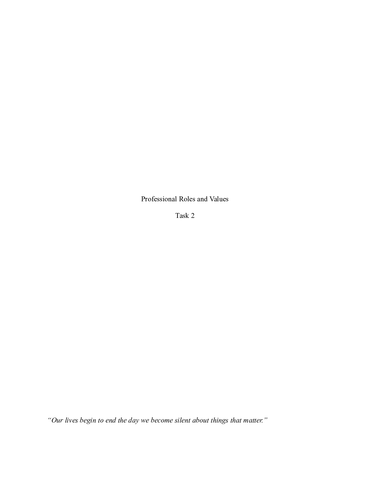 Preview image of Professional Roles and Values Task 2.docx    Professional Roles and Values  Task 2     â€œ document